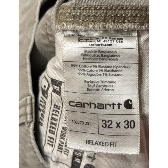 Carhartt Carpenter Pants Mens 32x28 Relaxed Fit Rugged Flex Duck BN3279-M - Picture 4 of 12